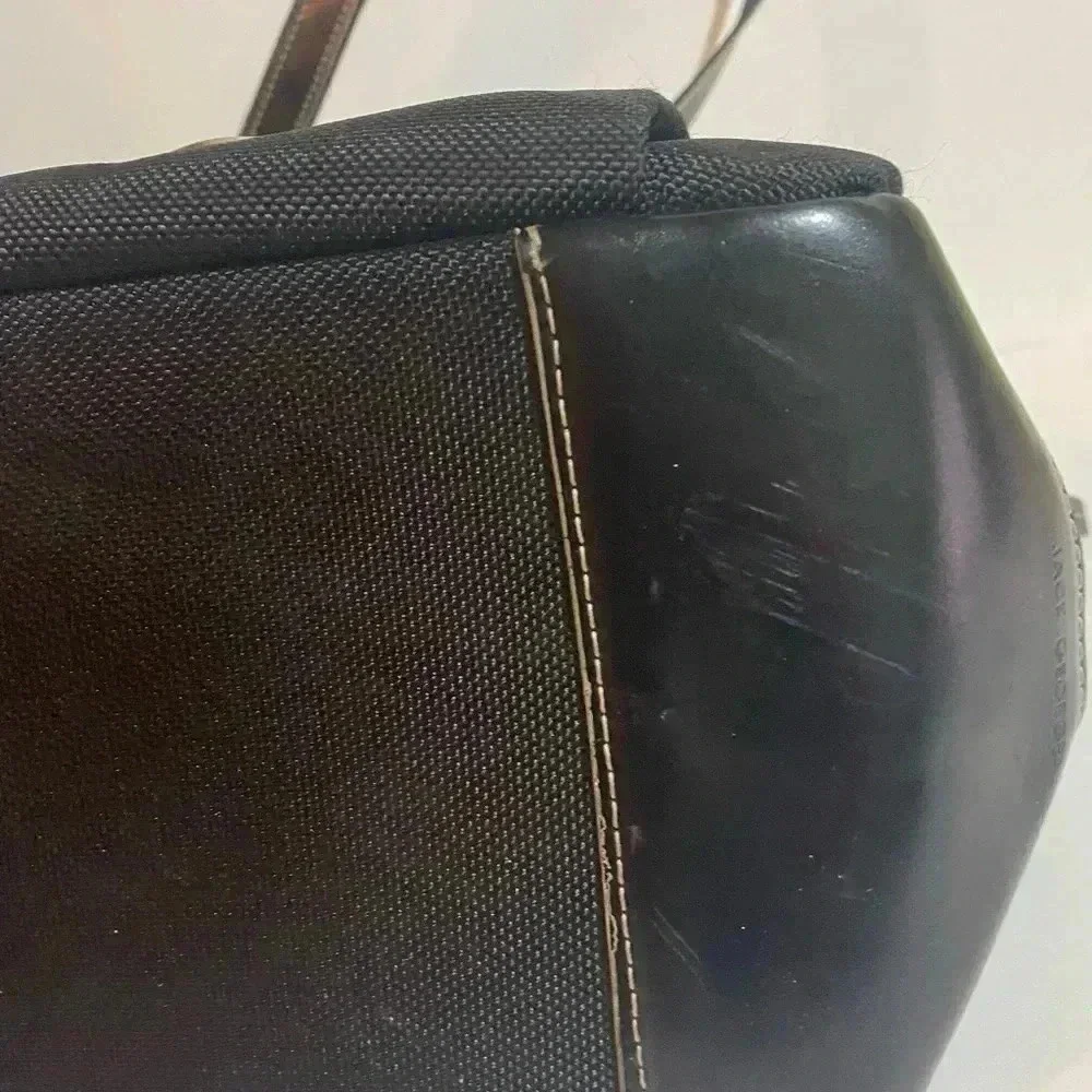 Jack Georges  unisex black canvas briefcase bag